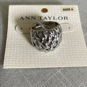 Woman’s Ann Taylor Silver Woven Ring 6